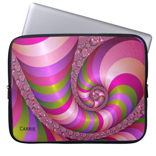 Farbenfrohe Fraktal Art Custom Laptop Case (Vorderseite)