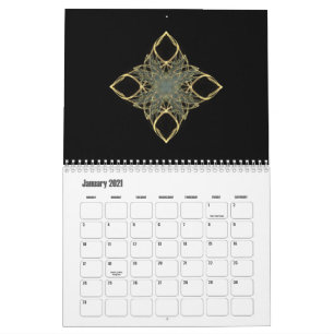 Farbenfrohe Fraktal Art Designs für zwölf Monate Kalender