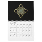 Farbenfrohe Fraktal Art Designs für zwölf Monate Kalender (Jan 2026)