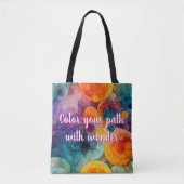 Farbenfrohe Fraktal Art Tote Beutel Solar Drift Tasche (Vorderseite)