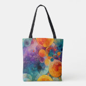 Farbenfrohe Fraktal Art Tote Beutel Solar Drift Tasche (Rückseite)