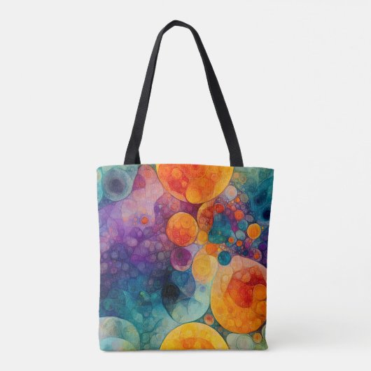 Farbenfrohe Fraktal Art Tote Beutel Solar Drift Tasche (Rückseite)
