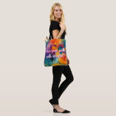 Farbenfrohe Fraktal Art Tote Beutel Solar Drift Tasche (Am Model)
