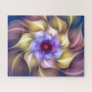 Farbenfrohe Fraktal-Blume Puzzle
