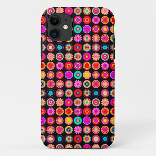 Farbenfrohe Fraktal Mandalas iPhone Case (Rückseite)
