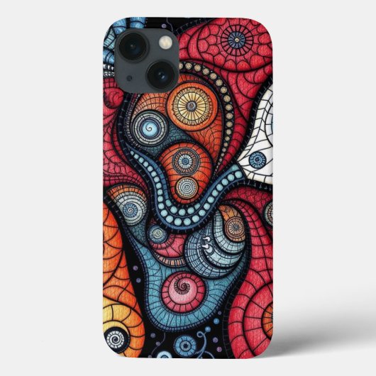 Farbenfrohe Fraktal Spirituosen Case-Mate iPhone Hülle (Rückseite)