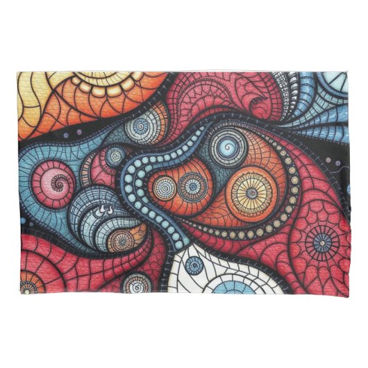 Farbenfrohe Fraktal Spirituosen Kissenbezug (Vorderseite-Links)