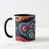 Farbenfrohe Fraktal Spirituosen Tasse (Links)