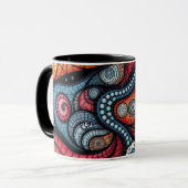 Farbenfrohe Fraktal Spirituosen Tasse (Vorderseite Links)