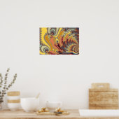 Farbenfrohe Fraktal Wave Poster (Küche)
