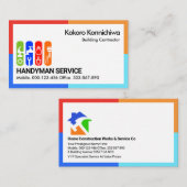 Farbenfrohe Frame Handyman Konstruktion Visitenkarte (Vorne/Hinten)