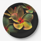 Farbenfrohe Frangipani Blume Paper Plate Pappteller (Vorderseite)