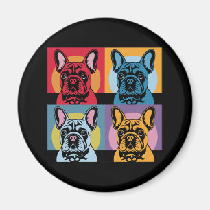 Farbenfrohe französische Bulldog-Pop Art Design fü Magnet