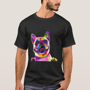 Farbenfrohe französische Bulldogge Malerei Art Hau T-Shirt