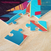 Farbenfrohe französische Bulldogie Art Puzzle (Seite)