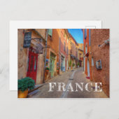 Farbenfrohe französische Hillside Town Postkarte (Vorne/Hinten)