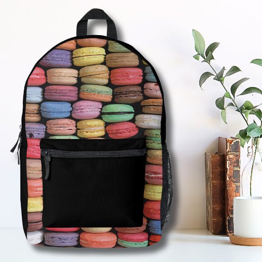 Farbenfrohe französische Macaron-Muster Bedruckter Rucksack