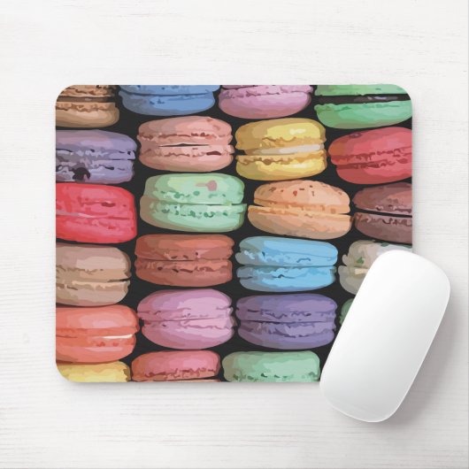 Farbenfrohe französische Macaron-Muster Mousepad (Mit Mouse)