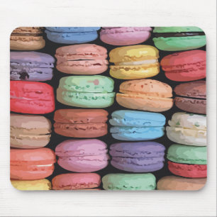 Farbenfrohe französische Macaron-Muster Mousepad