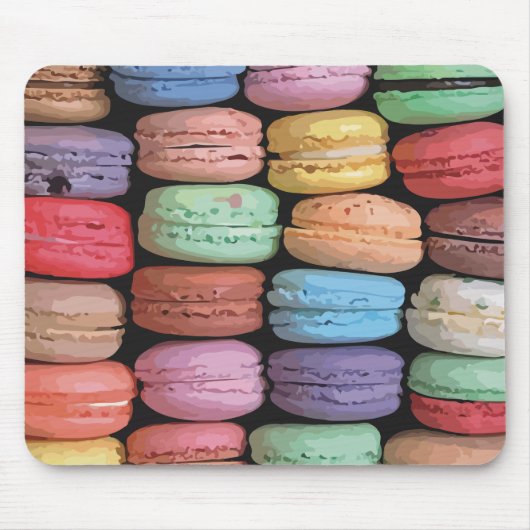 Farbenfrohe französische Macaron-Muster Mousepad (Vorne)