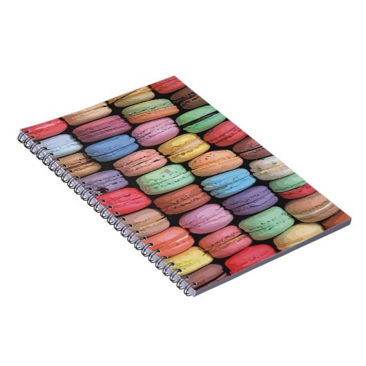 Farbenfrohe französische Macaron-Muster Notizblock (Rechte Seite)