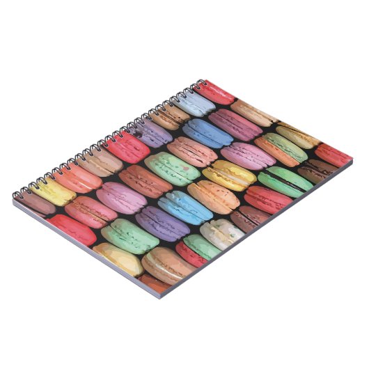 Farbenfrohe französische Macaron-Muster Notizblock (Linke Seite)