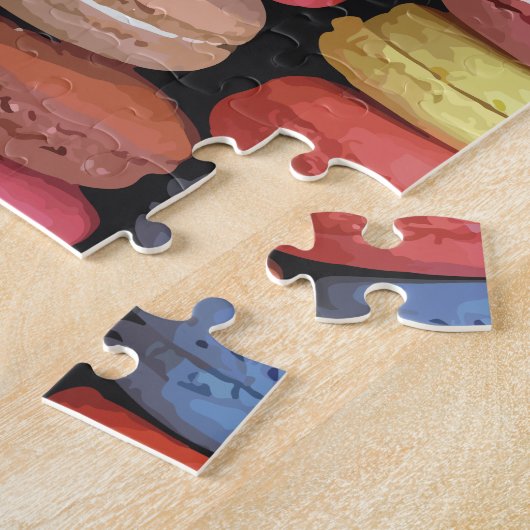 Farbenfrohe französische Macaron-Muster Puzzle (Seite)