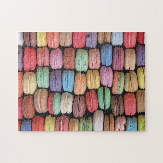 Farbenfrohe französische Macaron-Muster Puzzle (Horizontal)
