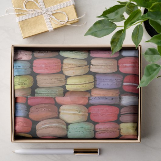 Farbenfrohe französische Macaron-Muster Seidenpapier (Geschenk)