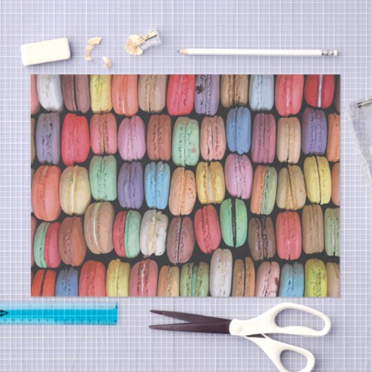 Farbenfrohe französische Macaron-Muster Seidenpapier (Handwerk)