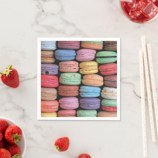 Farbenfrohe französische Macaron-Muster Serviette (Beispiel)