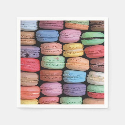 Farbenfrohe französische Macaron-Muster Serviette (Vorderseite)