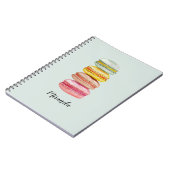 Farbenfrohe französische Macarons Wasserfarbe Hand Notizblock (Linke Seite)