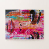 Farbenfrohe Frau im Gesicht Graffiti Art Puzzle (Horizontal)
