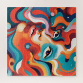 Farbenfrohe Frau Lebendige Spirale der Emotionen Puzzle (Horizontal)