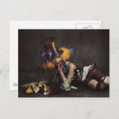 Farbenfrohe Frau verkleidet als Clown Postkarte (Vorne/Hinten)