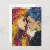 Farbenfrohe Frauen in Liebe Postkarte (Vorne/Hinten)