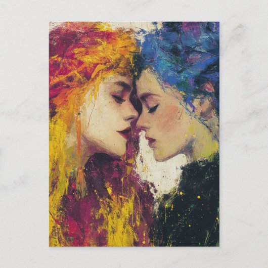 Farbenfrohe Frauen in Liebe Postkarte (Vorderseite)