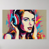 Farbenfrohe Frauen Musik und Pop Kunst, Dichtung u Poster (Vorne)