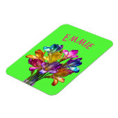 Farbenfrohe Freesia Floral Bouquet Magnet (Linke Seite)