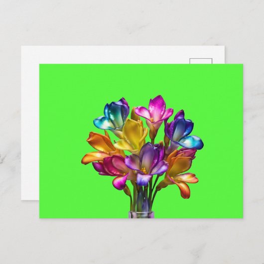 Farbenfrohe Freesia Floral Bouquet Postkarte (Vorne/Hinten)