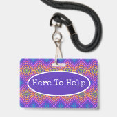 Farbenfrohe Freiwillige Ausweis (Rückseite mit Lanyard)