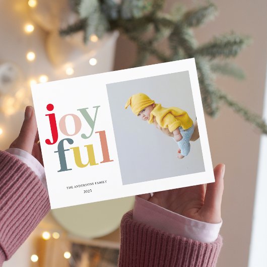 Farbenfrohe Freude und Foto | Happy Holidays Postc Postkarte