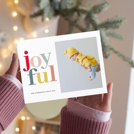 Farbenfrohe Freude und Foto | Happy Holidays Postkarte