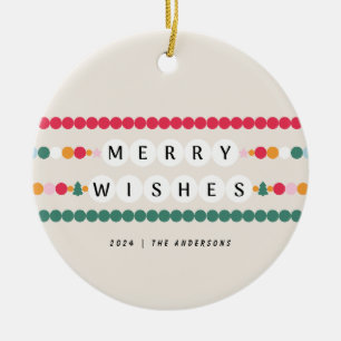 Farbenfrohe Freundschaft Bracelet Merry wünscht fr Keramik Ornament