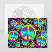 farbenfrohe FRIEDE Postkarte (Vorne/Hinten)