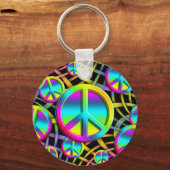 farbenfrohe FRIEDE Schlüsselanhänger (Vorderseite)