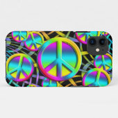 Farbenfrohe FRIEDEN - Blume Power Design Case-Mate iPhone Hülle (Rückseite (Horizontal))
