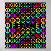 Farbenfrohe FRIEDEN mit Friedenszeichen Poster (Vorne)