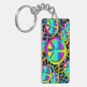 Farbenfrohe FRIEDEN Schlüsselanhänger (Vorderseite links)